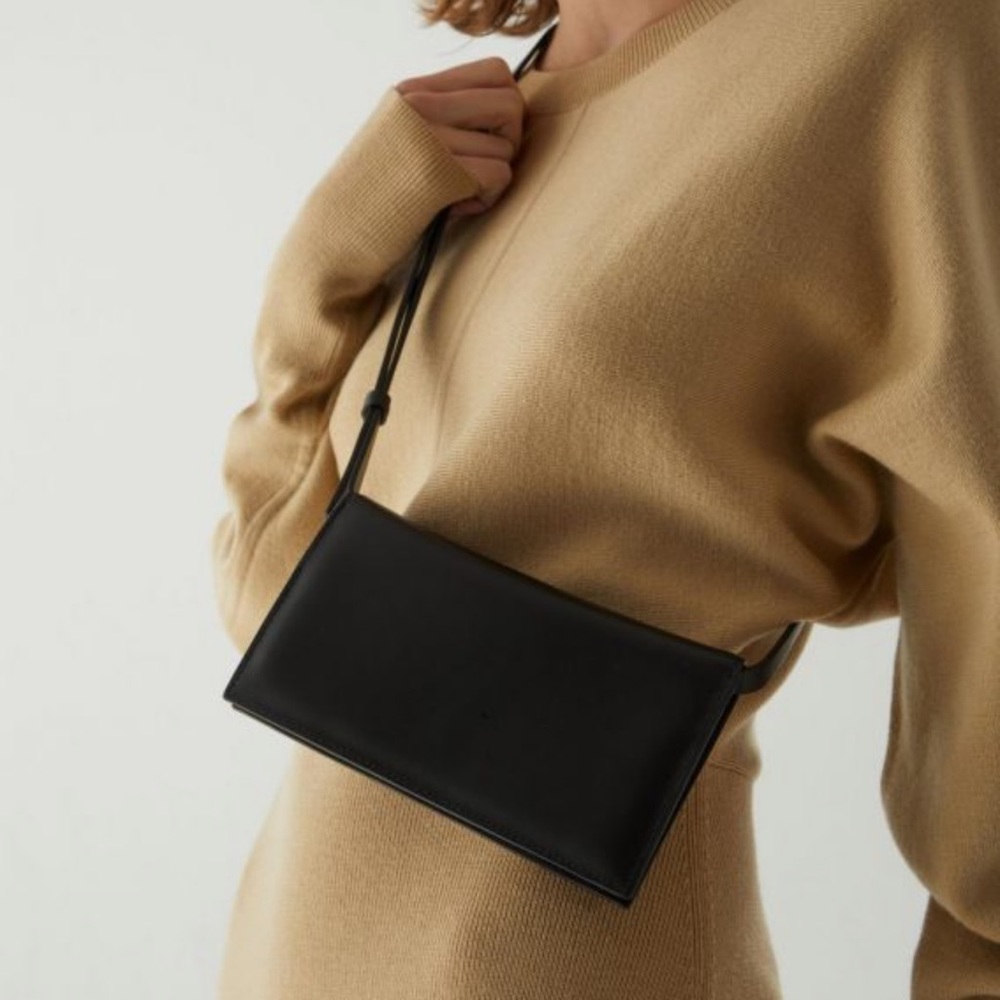 Women's Black Leather Strap Phone Case